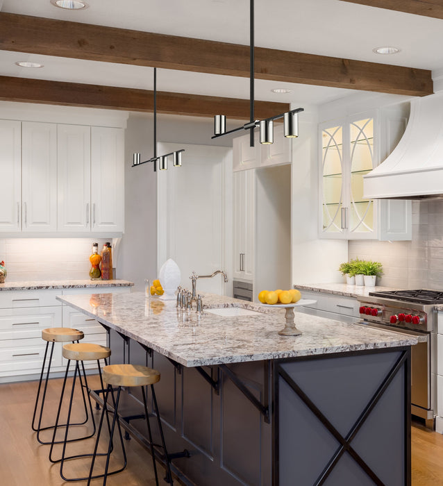 Linear Chandelier Z-Lite 814-3L-MB-PN Matte Black + Polished Nickel Calumet 3 Light Linear Chandelier Z-Lite