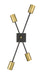Wall Sconce Z-Lite 814-4S-MB-OBR Matte Black + Olde Brass Calumet 4 Light Wall Sconce Z-Lite