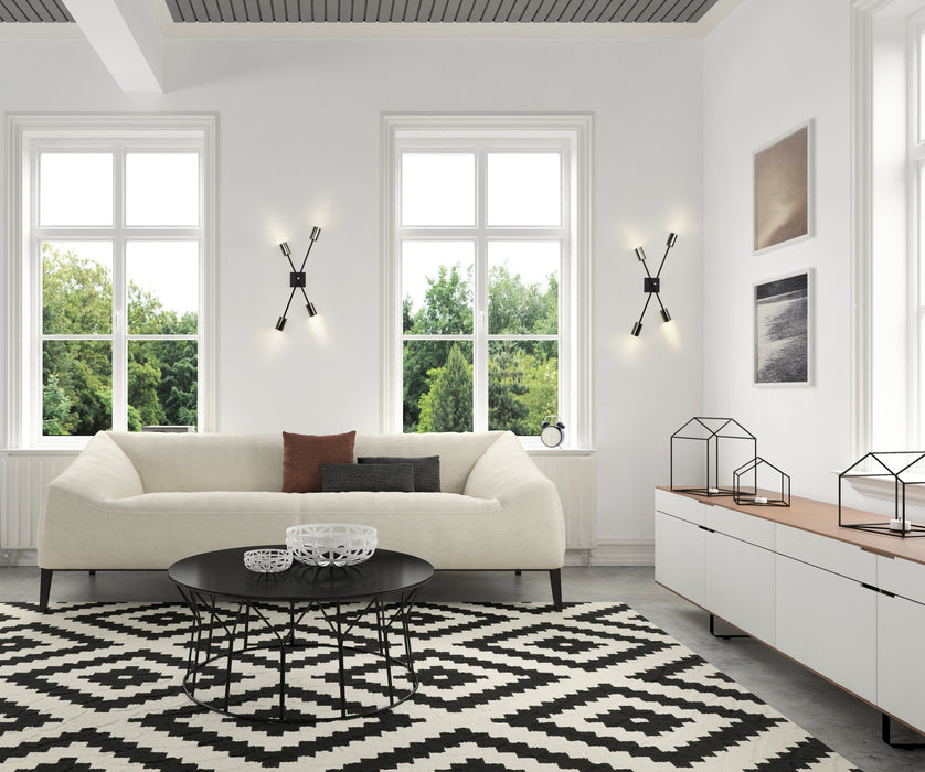 Wall Sconce Z-Lite 814-4S-MB-PN Matte Black + Polished Nickel Calumet 4 Light Wall Sconce Z-Lite