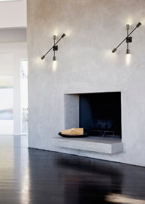 Wall Sconce Z-Lite 814-4S-MB-PN Matte Black + Polished Nickel Calumet 4 Light Wall Sconce Z-Lite