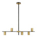 Linear Chandelier Z-Lite 814-5L-MB-OBR Matte Black + Olde Brass Calumet 5 Light Linear Chandelier Z-Lite