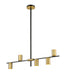Linear Chandelier Z-Lite 814-5L-MB-OBR Matte Black + Olde Brass Calumet 5 Light Linear Chandelier Z-Lite