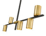 Linear Chandelier Z-Lite 814-5L-MB-OBR Matte Black + Olde Brass Calumet 5 Light Linear Chandelier Z-Lite