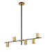 Linear Chandelier Z-Lite 814-5L-MB-OBR Matte Black + Olde Brass Calumet 5 Light Linear Chandelier Z-Lite
