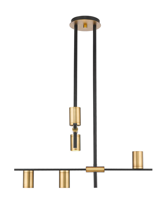 Chandelier Z-Lite 814-5MB-OBR Matte Black + Olde Brass Calumet 5 Light Chandelier Z-Lite
