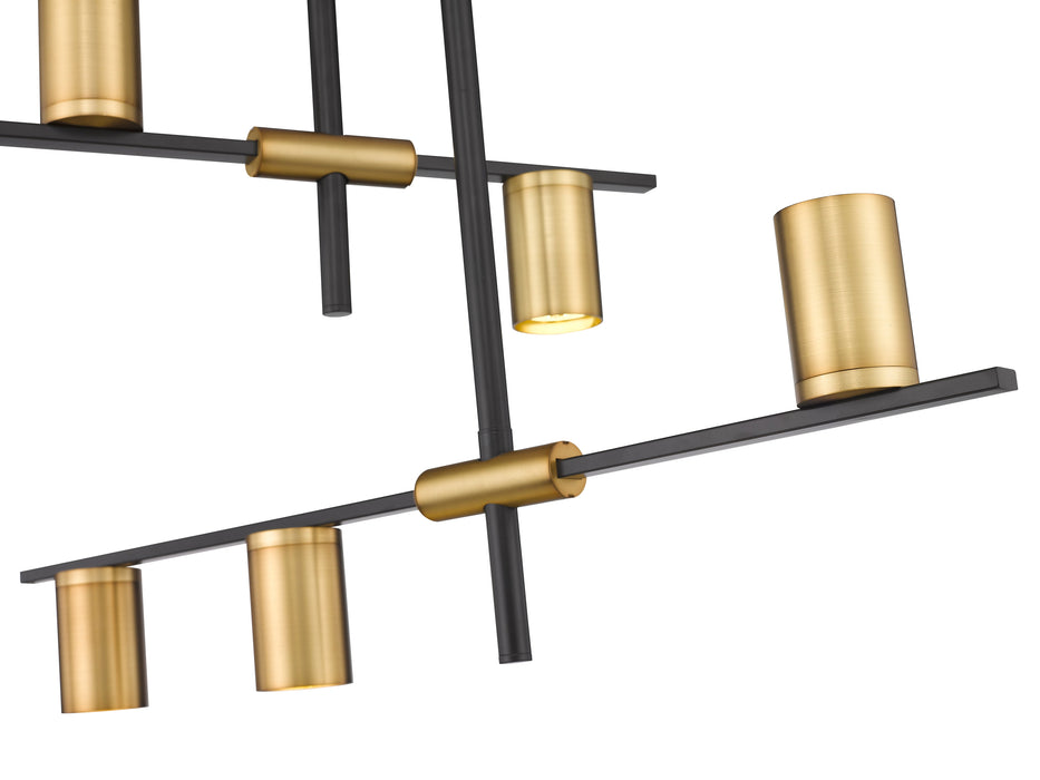 Chandelier Z-Lite 814-5MB-OBR Matte Black + Olde Brass Calumet 5 Light Chandelier Z-Lite