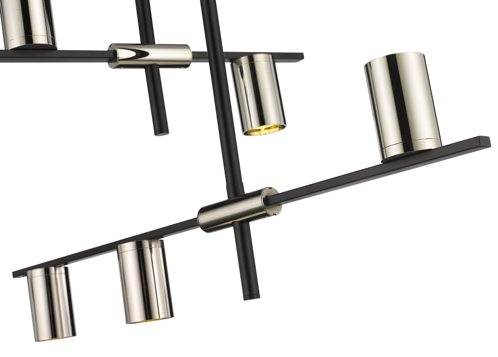 Chandelier Z-Lite 814-5MB-PN Matte Black + Polished Nickel Calumet 5 Light Chandelier Z-Lite