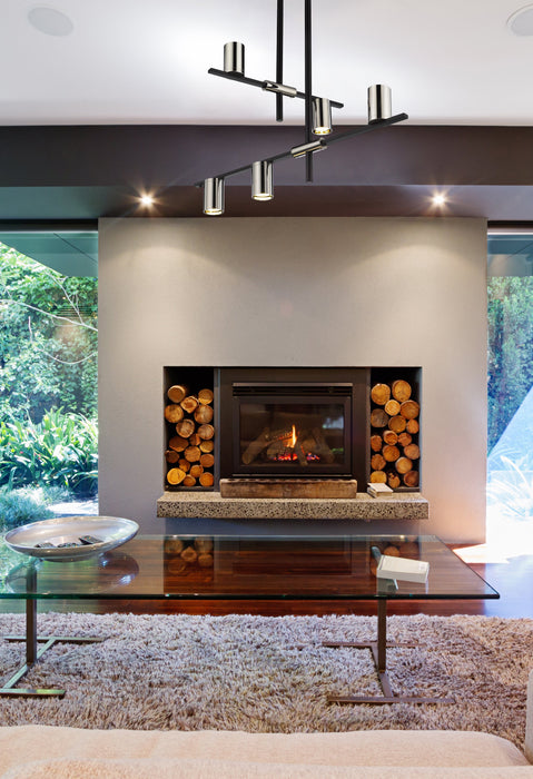 Chandelier Z-Lite 814-5MB-PN Matte Black + Polished Nickel Calumet 5 Light Chandelier Z-Lite