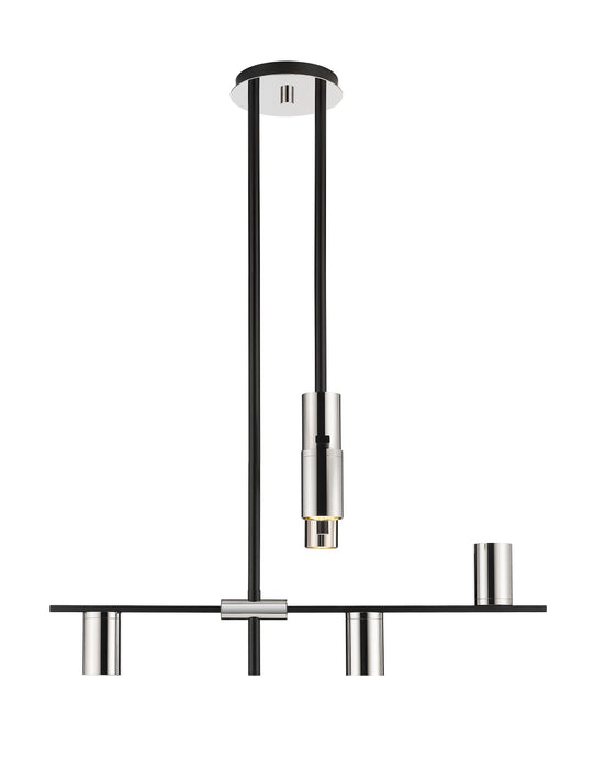 Chandelier Z-Lite 814-6MB-PN Matte Black + Polished Nickel Calumet 6 Light Chandelier Z-Lite