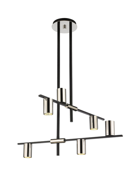 Chandelier Z-Lite 814-6MB-PN Matte Black + Polished Nickel Calumet 6 Light Chandelier Z-Lite