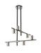 Chandelier Z-Lite 814-6MB-PN Matte Black + Polished Nickel Calumet 6 Light Chandelier Z-Lite