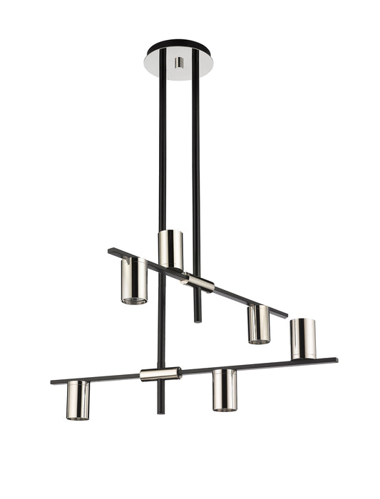 Chandelier Z-Lite 814-6MB-PN Matte Black + Polished Nickel Calumet 6 Light Chandelier Z-Lite