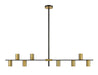 Linear Chandelier Z-Lite 814-8L-MB-OBR Matte Black + Olde Brass Calumet 8 Light Linear Chandelier Z-Lite