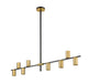Linear Chandelier Z-Lite 814-8L-MB-OBR Matte Black + Olde Brass Calumet 8 Light Linear Chandelier Z-Lite
