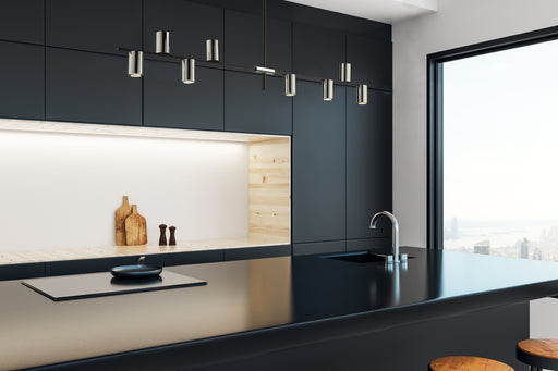 Linear Chandelier Z-Lite 814-8L-MB-PN Matte Black + Polished Nickel Calumet 8 Light Linear Chandelier Z-Lite