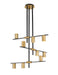 Chandelier Z-Lite 814-9MB-OBR Matte Black + Olde Brass Calumet 9 Light Chandelier Z-Lite