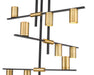 Chandelier Z-Lite 814-9MB-OBR Matte Black + Olde Brass Calumet 9 Light Chandelier Z-Lite