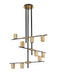 Chandelier Z-Lite 814-9MB-OBR Matte Black + Olde Brass Calumet 9 Light Chandelier Z-Lite