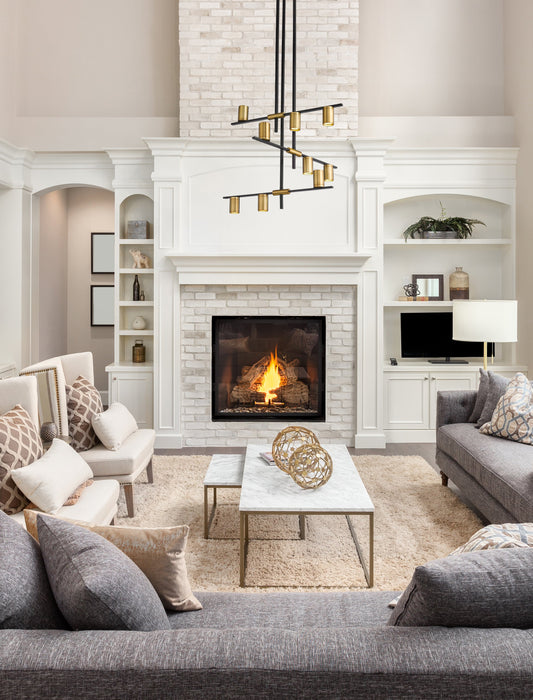 Chandelier Z-Lite 814-9MB-OBR Matte Black + Olde Brass Calumet 9 Light Chandelier Z-Lite