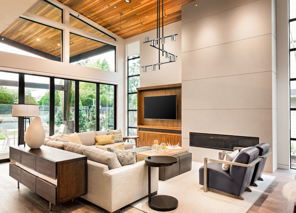 Chandelier Z-Lite 814-9MB-PN Matte Black + Polished Nickel Calumet 9 Light Chandelier Z-Lite