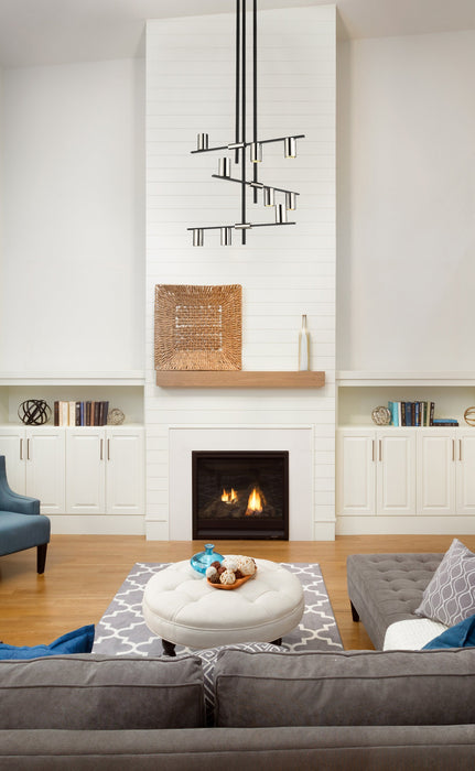 Chandelier Z-Lite 814-9MB-PN Matte Black + Polished Nickel Calumet 9 Light Chandelier Z-Lite