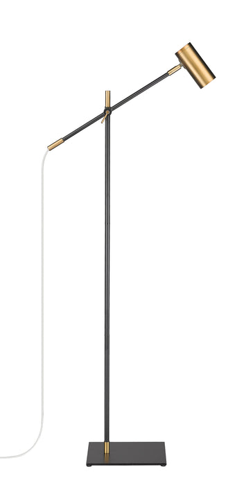 Floor Lamp Z-Lite 814FL-MB-OBR Matte Black + Olde Brass Calumet 1 Light Floor Lamp Z-Lite