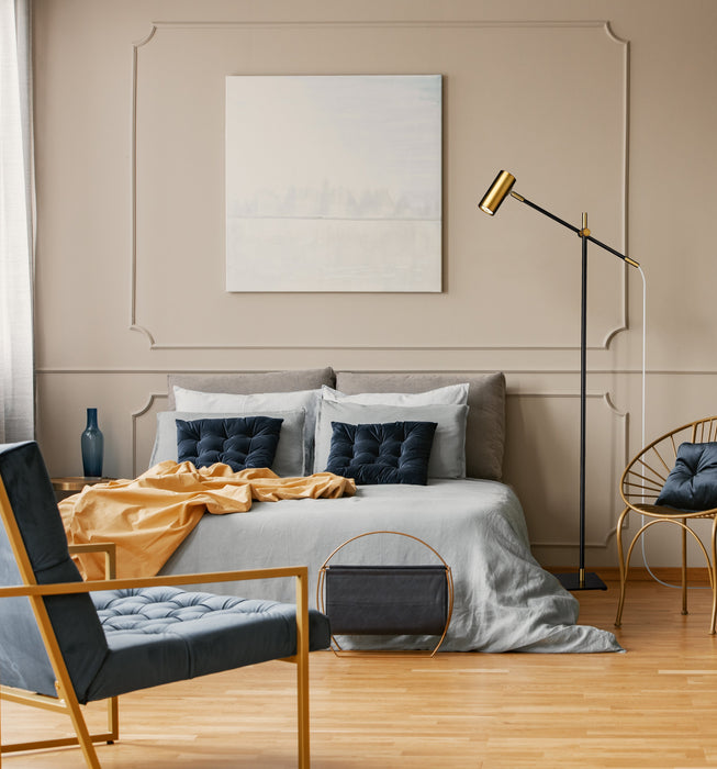 Floor Lamp Z-Lite 814FL-MB-OBR Matte Black + Olde Brass Calumet 1 Light Floor Lamp Z-Lite