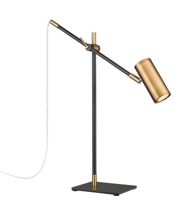 Table Lamp Z-Lite 814TL-MB-OBR Matte Black + Olde Brass Calumet 1 Light Table Lamp Z-Lite