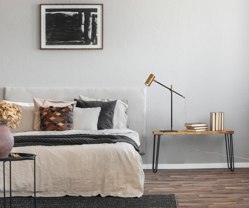 Table Lamp Z-Lite 814TL-MB-OBR Matte Black + Olde Brass Calumet 1 Light Table Lamp Z-Lite