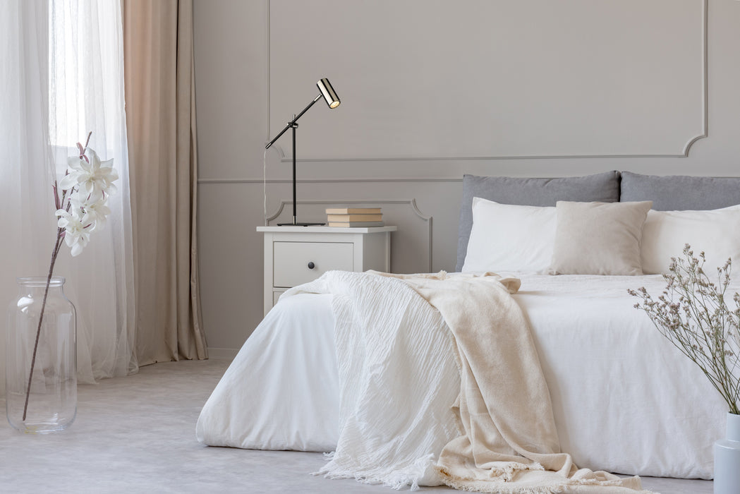 Table Lamp Z-Lite 814TL-MB-PN Matte Black + Polished Nickel Calumet 1 Light Table Lamp Z-Lite