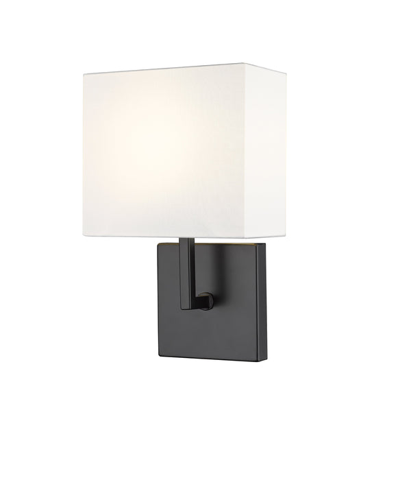 Wall Sconce Z-Lite 815-1S-MB Matte Black Saxon 1 Light Wall Sconce Z-Lite