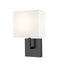 Wall Sconce Z-Lite 815-1S-MB Matte Black Saxon 1 Light Wall Sconce Z-Lite