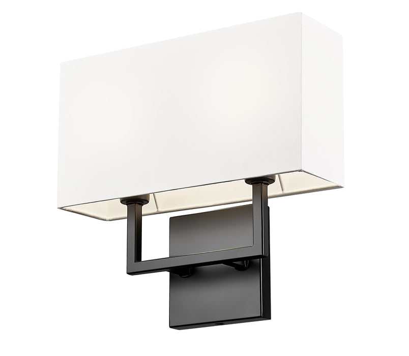 Wall Sconce Z-Lite 815-2S-MB Matte Black Saxon 2 Light Wall Sconce Z-Lite