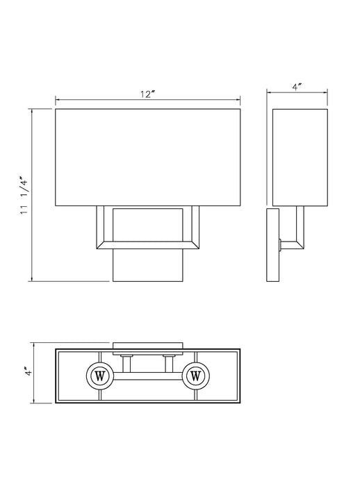 Wall Sconce Z-Lite 815-2S-MB Matte Black Saxon 2 Light Wall Sconce Z-Lite