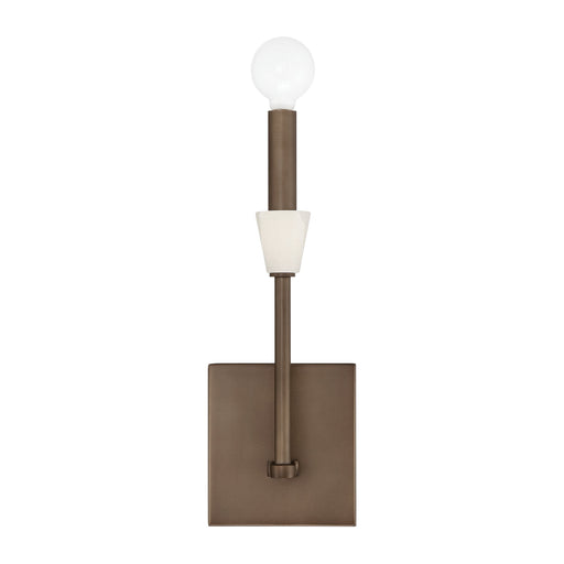 Wall Sconce Thesis 207367A Montclair 12 inch 1 light Forged Bronze and Natural Alabaster Wall Sconce THESIS
