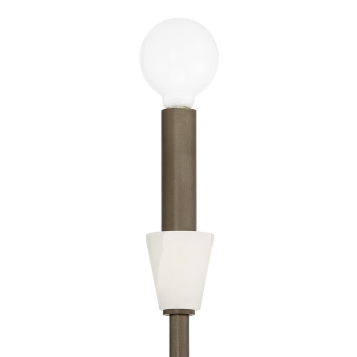 Wall Sconce Thesis 207367A Montclair 12 inch 1 light Forged Bronze and Natural Alabaster Wall Sconce THESIS