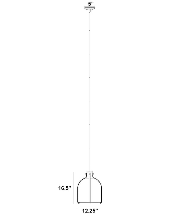 Pendant Z-Lite 818-12RB Rubbed Brass Pearson 1 Light Pendant Z-Lite