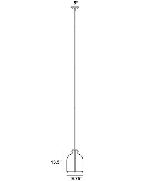 Pendant Z-Lite 818-9PN Polished Nickel Pearson 1 Light Pendant Z-Lite
