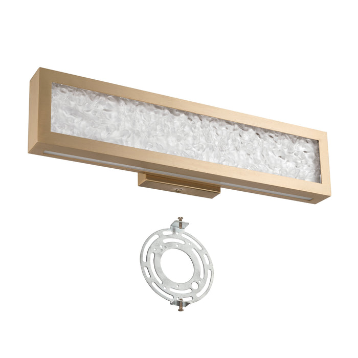 Vanity Light Thesis 207704A Courtney 18 inch Champagne Gold 5CCT LED Vanity Light with Clear Water Glass THESIS