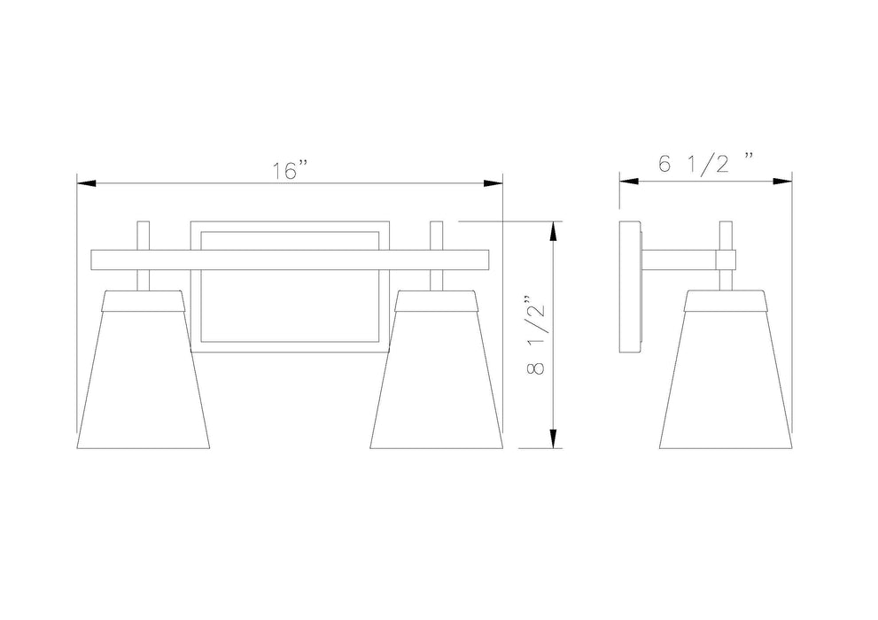 Vanity Z-Lite 819-2V-CH Chrome Lauren 2 Light Vanity Z-Lite