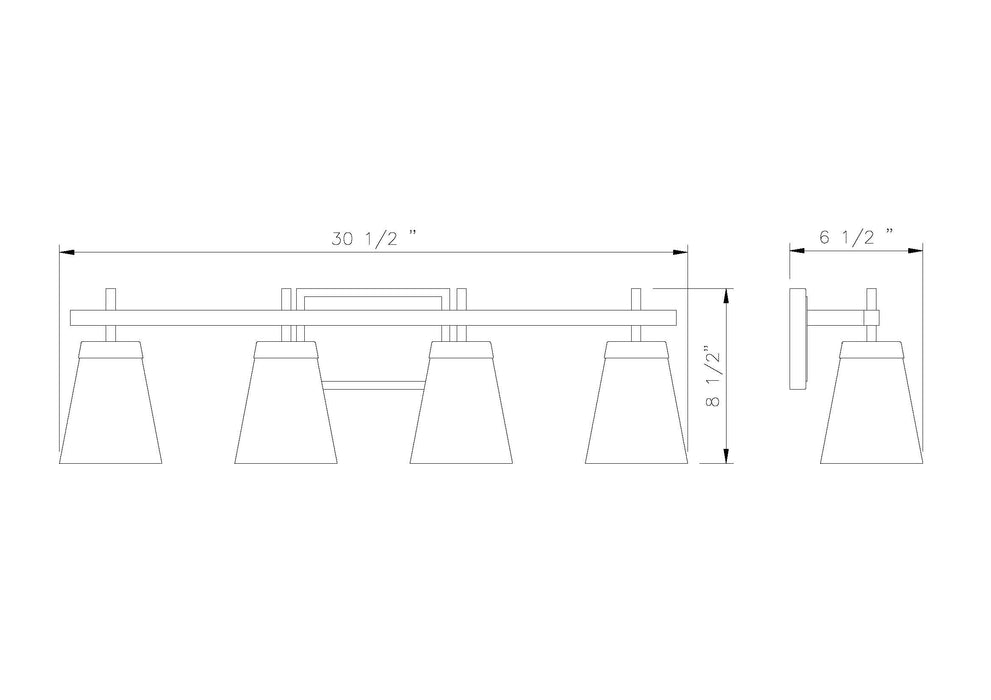 Vanity Z-Lite 819-4V-CH Chrome Lauren 4 Light Vanity Z-Lite