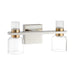 Vanity Light Thesis 207679A Amelia 15 inch 4 light Polished Nickel and Champagne Gold 5CCT LED Vanity Light with Clear and Clear Ribbed Glass THESIS