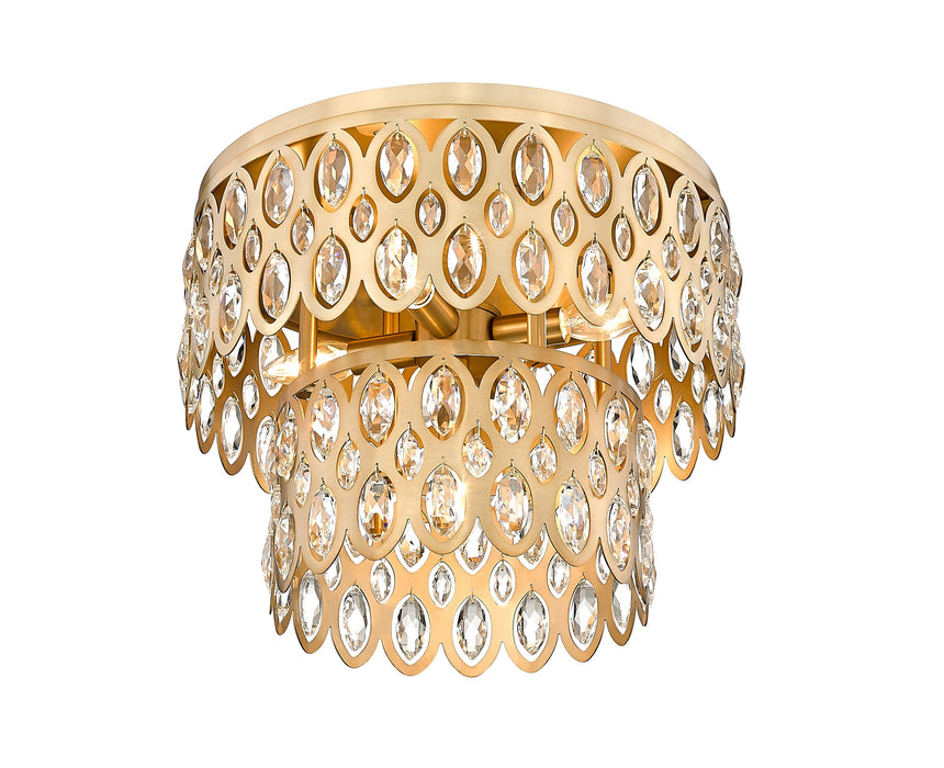Flush Mount Z-Lite 822F15-HB Heirloom Brass Dealey 5 Light Flush Mount Z-Lite