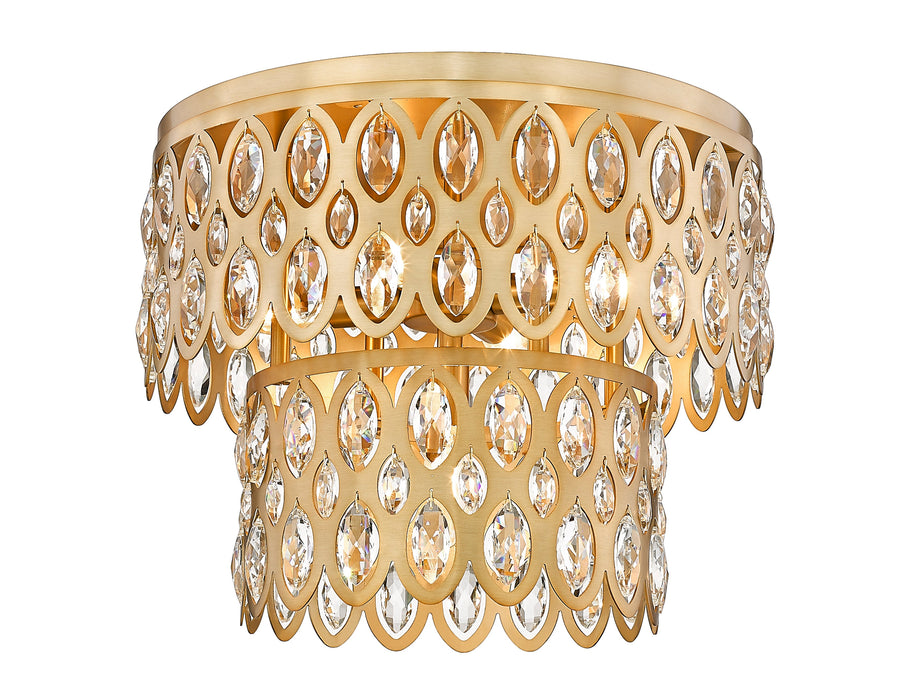 Flush Mount Z-Lite 822F15-HB Heirloom Brass Dealey 5 Light Flush Mount Z-Lite