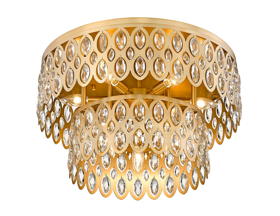 Flush Mount Z-Lite 822F20-HB Heirloom Brass Dealey 9 Light Flush Mount Z-Lite