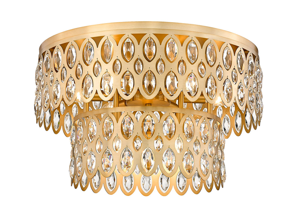 Flush Mount Z-Lite 822F20-HB Heirloom Brass Dealey 9 Light Flush Mount Z-Lite