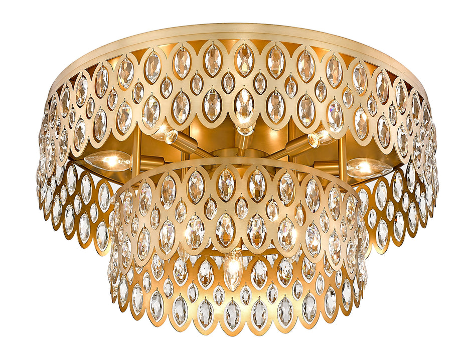 Flush Mount Z-Lite 822F24-HB Heirloom Brass Dealey 12 Light Flush Mount Z-Lite