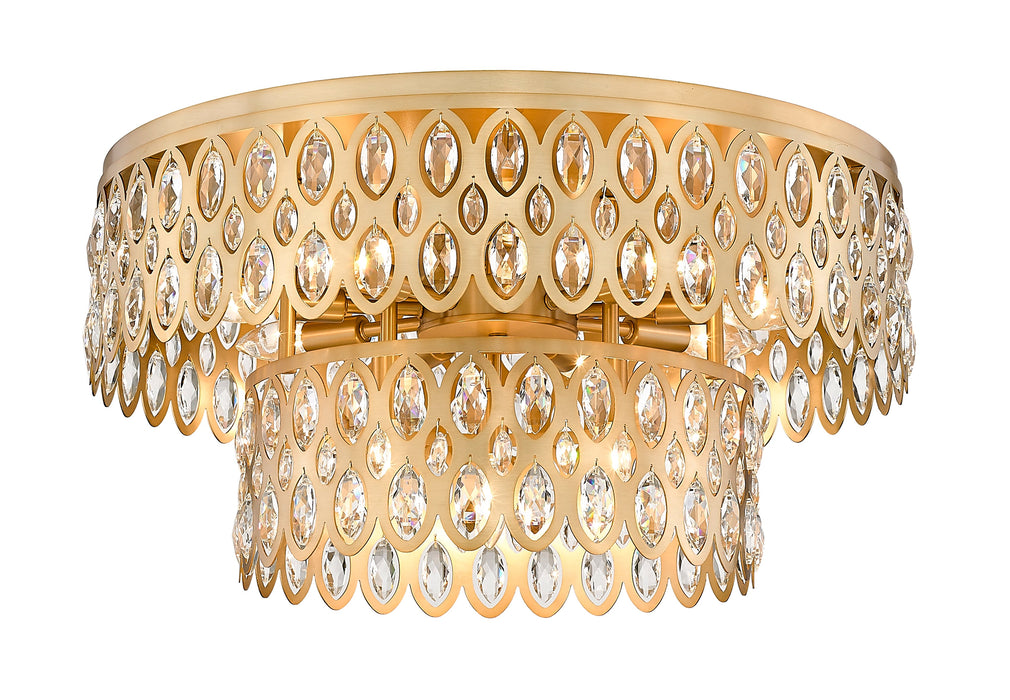 Flush Mount Z-Lite 822F24-HB Heirloom Brass Dealey 12 Light Flush Mount Z-Lite