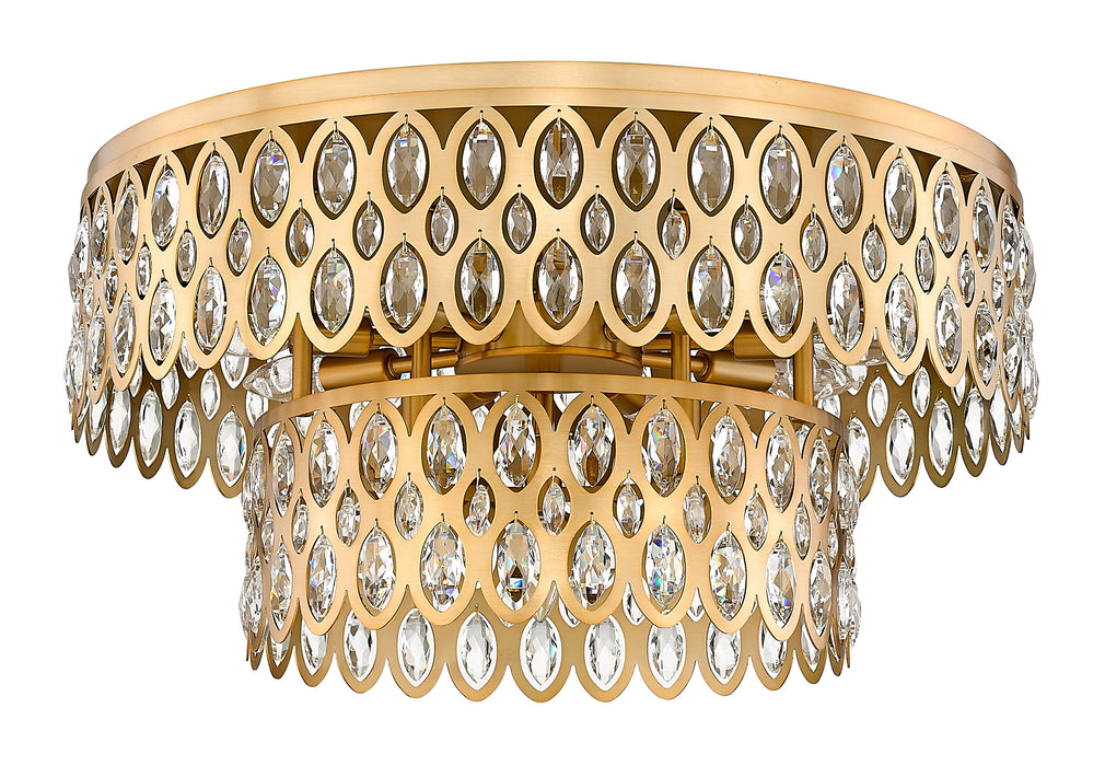 Flush Mount Z-Lite 822F24-HB Heirloom Brass Dealey 12 Light Flush Mount Z-Lite