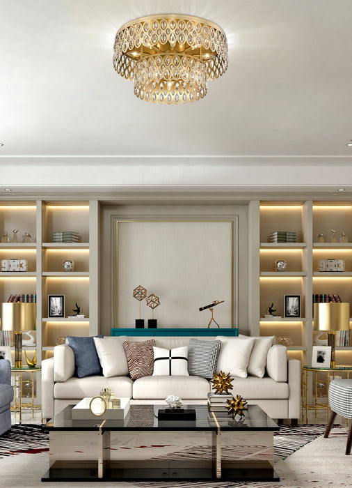 Flush Mount Z-Lite 822F24-HB Heirloom Brass Dealey 12 Light Flush Mount Z-Lite